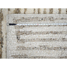 Load image into Gallery viewer, 12&#39;x14&#39;10&quot; Camel Brown, Striae Minimalist Design, Hand Knotted, Undyed Plush Wool, Oversize, Oriental Rug FWR506700
