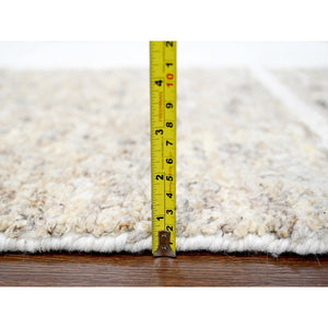 12'1"x17'10" Earth Tone Colors, Soft And Vibrant Pile, Sustainable, Hand Knotted, Undyed  Natural Abrash, Thick Chunky Texture, 100% Wool, Oversize, Tone On Tone, Oriental Rug FWR506718
