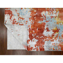Load image into Gallery viewer, 13&#39;9&quot;x17&#39;9&quot; Gray and Rust, Wool And Silk, Abstract With Fire Mosaic Design, Hand Knotted, Persian Knot, Oversized Oriental Rug FWR506730