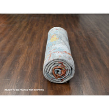 Load image into Gallery viewer, 13&#39;9&quot;x17&#39;9&quot; Gray and Rust, Wool And Silk, Abstract With Fire Mosaic Design, Hand Knotted, Persian Knot, Oversized Oriental Rug FWR506730