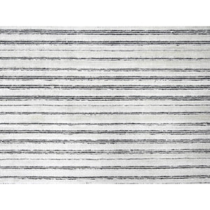 14'x16' Anti-flash White And Black, Wool And Plant Based Silk, Modern Textured And Variegated Line Design, Hand Loomed, Oversized Oriental Rug FWR506736