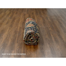 Load image into Gallery viewer, 9&#39;x12&#39; Carbon Black With Turkey Red, Karajeh Design with All Over Pattern, Vegetable Dyes, Pure Wool, Soft Pile, Hand Knotted, Oriental Rug FWR506742