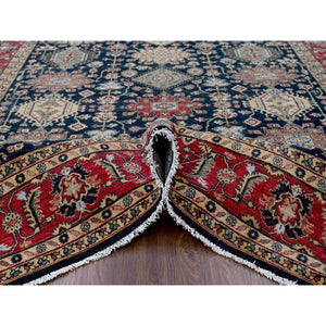 8'2"x10' Cynical Black, Karajeh Design with All Over Pattern, Hand Knotted, Natural Dyes, Organic Wool, Soft and Vibrant Pile, Oriental Rug FWR506748
