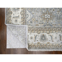 Load image into Gallery viewer, 12&#39;2&quot;x18&#39; Lavender Gray With Lexicon White, Karajeh Design With Geometric Medallion, Extra Soft Wool, Hand Knotted, Natural Dyes, Oversized Oriental Rug FWR506754