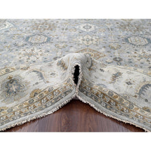 Load image into Gallery viewer, 12&#39;2&quot;x18&#39; Lavender Gray With Lexicon White, Karajeh Design With Geometric Medallion, Extra Soft Wool, Hand Knotted, Natural Dyes, Oversized Oriental Rug FWR506754