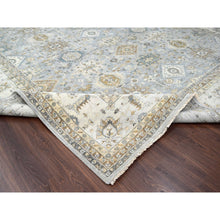 Load image into Gallery viewer, 12&#39;2&quot;x18&#39; Lavender Gray With Lexicon White, Karajeh Design With Geometric Medallion, Extra Soft Wool, Hand Knotted, Natural Dyes, Oversized Oriental Rug FWR506754