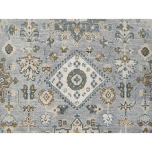 Load image into Gallery viewer, 12&#39;2&quot;x18&#39; Lavender Gray With Lexicon White, Karajeh Design With Geometric Medallion, Extra Soft Wool, Hand Knotted, Natural Dyes, Oversized Oriental Rug FWR506754
