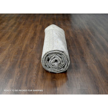 Load image into Gallery viewer, 12&#39;2&quot;x18&#39; Lavender Gray With Lexicon White, Karajeh Design With Geometric Medallion, Extra Soft Wool, Hand Knotted, Natural Dyes, Oversized Oriental Rug FWR506754