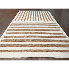Load image into Gallery viewer, 12&#39;1&quot;x17&#39;9&quot; Leather Brown And Ivory, Pure Wool, Soft And Vibrant Pile, Think Chunky Texture,  Hand Knotted, Oversized Oriental Rug FWR506772