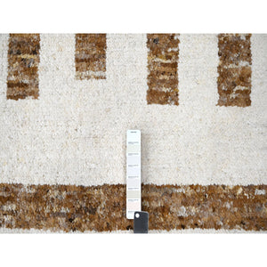 12'1"x17'9" Leather Brown And Ivory, Pure Wool, Soft And Vibrant Pile, Think Chunky Texture,  Hand Knotted, Oversized Oriental Rug FWR506772