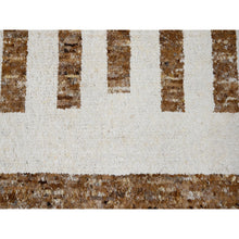 Load image into Gallery viewer, 12&#39;1&quot;x17&#39;9&quot; Leather Brown And Ivory, Pure Wool, Soft And Vibrant Pile, Think Chunky Texture,  Hand Knotted, Oversized Oriental Rug FWR506772