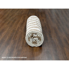 Load image into Gallery viewer, 12&#39;1&quot;x17&#39;9&quot; Leather Brown And Ivory, Pure Wool, Soft And Vibrant Pile, Think Chunky Texture,  Hand Knotted, Oversized Oriental Rug FWR506772