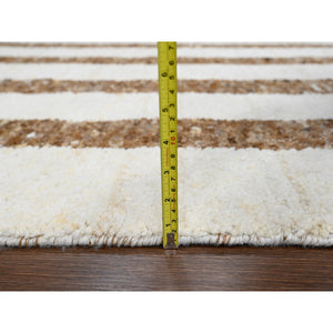 12'1"x17'9" Leather Brown And Ivory, Pure Wool, Soft And Vibrant Pile, Think Chunky Texture,  Hand Knotted, Oversized Oriental Rug FWR506772