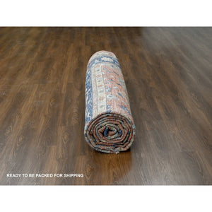 12'x17'10" Knockout Orange, Supple Collection, All over Mahal Design, Pure Wool, Hand Knotted, Natural Dyes, Oversized Oriental Rug FWR506802