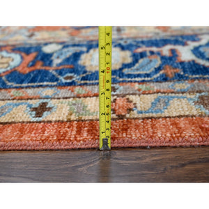 12'x17'10" Knockout Orange, Supple Collection, All over Mahal Design, Pure Wool, Hand Knotted, Natural Dyes, Oversized Oriental Rug FWR506802