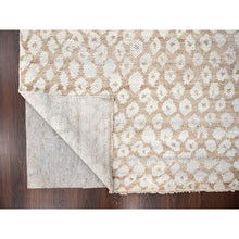 Load image into Gallery viewer, 9&#39;x12&#39; Almond Brown, Tone On Tone, Calm Ambience, Dot Design, Cropped Thin, Hand Knotted, Natural Wool,  Oriental Rug FWR506910