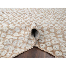 Load image into Gallery viewer, 9&#39;x12&#39; Almond Brown, Tone On Tone, Calm Ambience, Dot Design, Cropped Thin, Hand Knotted, Natural Wool,  Oriental Rug FWR506910
