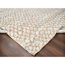Load image into Gallery viewer, 9&#39;x12&#39; Almond Brown, Tone On Tone, Calm Ambience, Dot Design, Cropped Thin, Hand Knotted, Natural Wool,  Oriental Rug FWR506910