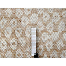 Load image into Gallery viewer, 9&#39;x12&#39; Almond Brown, Tone On Tone, Calm Ambience, Dot Design, Cropped Thin, Hand Knotted, Natural Wool,  Oriental Rug FWR506910