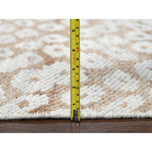 Load image into Gallery viewer, 9&#39;x12&#39; Almond Brown, Tone On Tone, Calm Ambience, Dot Design, Cropped Thin, Hand Knotted, Natural Wool,  Oriental Rug FWR506910