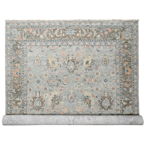 12'x17'9" Harbor Gray, Hand Knotted, Transitional Natural Dyes, Soft Pile Oushak Inspired Supple Collection, Natural Wool, Oversized Oriental Rug FWR506946