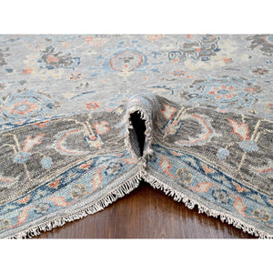 12'x17'9" Harbor Gray, Hand Knotted, Transitional Natural Dyes, Soft Pile Oushak Inspired Supple Collection, Natural Wool, Oversized Oriental Rug FWR506946