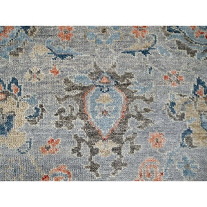 12'x17'9" Harbor Gray, Hand Knotted, Transitional Natural Dyes, Soft Pile Oushak Inspired Supple Collection, Natural Wool, Oversized Oriental Rug FWR506946