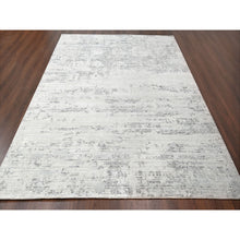 Load image into Gallery viewer, 9&#39;x12&#39; Shadow White, Soft Pile, Hand Knotted, Undyed Natural Wool, Cut And Loop Technique, Nepali Oriental Rug FWR506994
