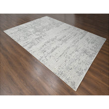 Load image into Gallery viewer, 9&#39;x12&#39; Shadow White, Soft Pile, Hand Knotted, Undyed Natural Wool, Cut And Loop Technique, Nepali Oriental Rug FWR506994