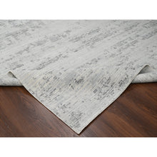 Load image into Gallery viewer, 9&#39;x12&#39; Shadow White, Soft Pile, Hand Knotted, Undyed Natural Wool, Cut And Loop Technique, Nepali Oriental Rug FWR506994