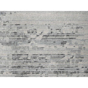 9'x12' Shadow White, Soft Pile, Hand Knotted, Undyed Natural Wool, Cut And Loop Technique, Nepali Oriental Rug FWR506994
