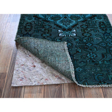 Load image into Gallery viewer, 2&#39;3&quot;x4&#39;5&quot; Teal Overdyed, Vintage Persian Bakhtiar, Worn and Distressed, 100% Wool, Hand Knotted, Shaved Down, Zero Pile, Sides and Ends Professionally Secured, Fragment, Oriental Rug Sh844 FWR5064