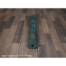 Load image into Gallery viewer, 2&#39;3&quot;x4&#39;5&quot; Teal Overdyed, Vintage Persian Bakhtiar, Worn and Distressed, 100% Wool, Hand Knotted, Shaved Down, Zero Pile, Sides and Ends Professionally Secured, Fragment, Oriental Rug Sh844 FWR5064