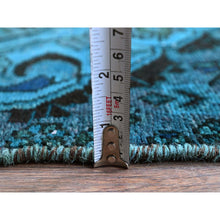 Load image into Gallery viewer, 2&#39;3&quot;x4&#39;5&quot; Teal Overdyed, Vintage Persian Bakhtiar, Worn and Distressed, 100% Wool, Hand Knotted, Shaved Down, Zero Pile, Sides and Ends Professionally Secured, Fragment, Oriental Rug Sh844 FWR5064