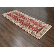 Load image into Gallery viewer, 4&#39;1&quot;x9&#39;10&quot; Red Devil, Hand Knotted, Organic Wool, Natural Dyes, Karajeh Design, Soft to the Touch Pile, Wide Runner Oriental Rug FWR507000