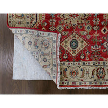 Load image into Gallery viewer, 4&#39;1&quot;x9&#39;10&quot; Red Devil, Hand Knotted, Organic Wool, Natural Dyes, Karajeh Design, Soft to the Touch Pile, Wide Runner Oriental Rug FWR507000