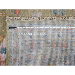 12'1"x17'9" Dusty Yellow, Oushak Design, Supple Collection, Soft and Vibrant Pile, Hand Knotted, Natural Wool, Oversized Oriental Rug FWR507066