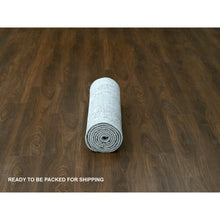 Load image into Gallery viewer, 2&#39;7&quot;x9&#39;10&quot; Rustic Gray, Persian Knot, Abstract with Mosaic Design, Wool and Silk, Hand Knotted, Dense Weave, Runner Oriental Rug FWR507096