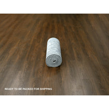 Load image into Gallery viewer, 2&#39;9&quot;x19&#39;9&quot; Rustic Gray, Persian Knot, Abstract With Mosaic Design, Wool And Silk, Hand Knotted, Dense Weave, Xl Runner Oriental Rug FWR507102