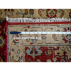2'9"x15'10" Auburn Red, Hand Knotted, Natural Wool, Karajeh Design, Soft to the Touch Pile, XL Runner Oriental Rug FWR507120