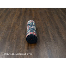 Load image into Gallery viewer, 2&#39;9&quot;x11&#39;10&quot; Pastel Black, Hand Knotted Karajeh Design With Tribal Medallions, Organic Wool, Natural Dyes, Runner Oriental Rug FWR507132