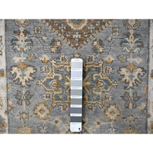 Load image into Gallery viewer, 2&#39;7&quot;x11&#39;10&quot; Rhino Gray With White Dove, Hand Knotted, Extra Soft Wool, Karajeh Design With Geometric Medallion, Runner Oriental Rug FWR507138