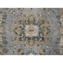 Load image into Gallery viewer, 2&#39;7&quot;x11&#39;10&quot; Rhino Gray With White Dove, Hand Knotted, Extra Soft Wool, Karajeh Design With Geometric Medallion, Runner Oriental Rug FWR507138
