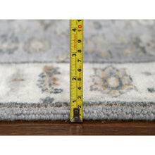 Load image into Gallery viewer, 2&#39;7&quot;x11&#39;10&quot; Rhino Gray With White Dove, Hand Knotted, Extra Soft Wool, Karajeh Design With Geometric Medallion, Runner Oriental Rug FWR507138