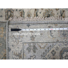 Load image into Gallery viewer, 2&#39;7&quot;x11&#39;10&quot; Rhino Gray With White Dove, Hand Knotted, Extra Soft Wool, Karajeh Design With Geometric Medallion, Runner Oriental Rug FWR507138