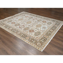 Load image into Gallery viewer, 8&#39;3&quot;x10&#39;1&quot; White Dove, Karajeh Design With Geometric Medallion, Hand Knotted, Natural Dyes, Extra Soft Wool, Oriental Rug FWR507162