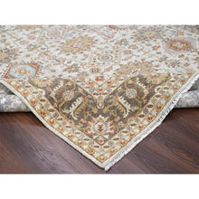 Load image into Gallery viewer, 8&#39;3&quot;x10&#39;1&quot; White Dove, Karajeh Design With Geometric Medallion, Hand Knotted, Natural Dyes, Extra Soft Wool, Oriental Rug FWR507162