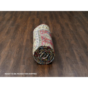 9'x12' Auburn Red, Hand Knotted, Pure Wool,  Karajeh Design, Soft To The Touch Pile, Oriental Rug FWR507192