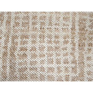 9'x12' Honey Brown, Tone on Tone, Calm Ambience, Dot Design, Cropped Thin, Hand Knotted, Natural Ambient Color, Soft 100% Wool, Oriental Rug FWR507210