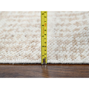 9'x12' Honey Brown, Tone on Tone, Calm Ambience, Dot Design, Cropped Thin, Hand Knotted, Natural Ambient Color, Soft 100% Wool, Oriental Rug FWR507210